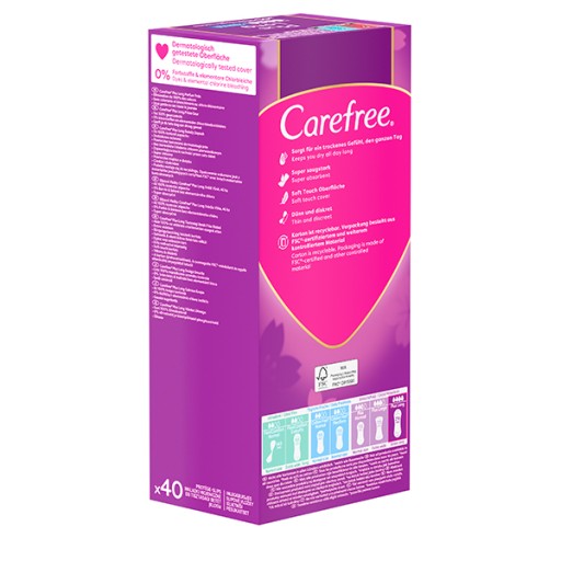 CAREFREE Plus Dlhé hygienické vložky 40 ks