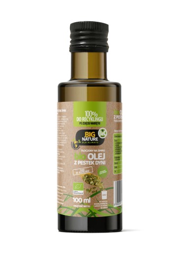 Big Nature BIO tekvicový olej lisovaný za studena 100 ml