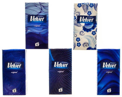 Velvet 4w 4-vrstvové neparfumované vreckovky. 10 ks.