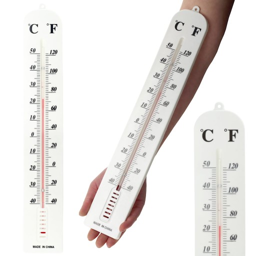 Vnútorný izbový teplomer, nástenný, veľký, 39,5 cm