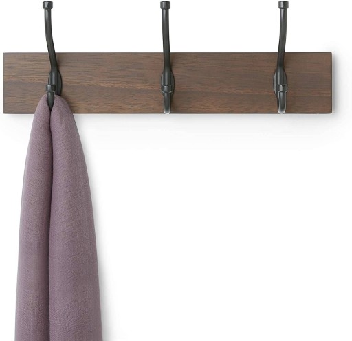 AMAZON BASICS DREVENÝ VEŠIAK 1 KS 3 HÁKY