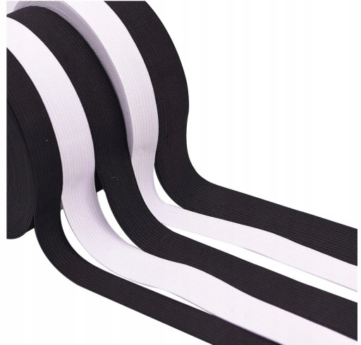 Elastická 20 mm pletená guma na šitie odevov 2 cm ČIERNA - 25 metrov