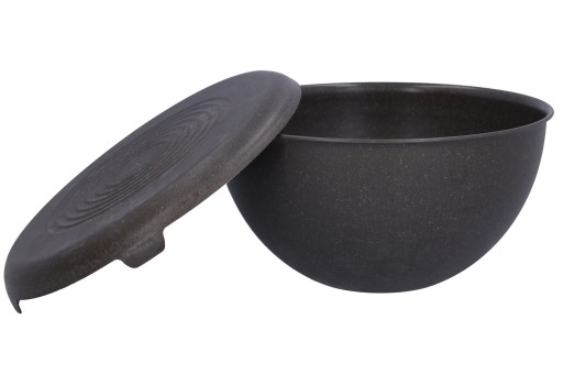 PLASTOVÁ KUCHYŇSKÁ MISKA S POKROKOM, HNEDÁ, BIO, 29 CM NA ŠALÁT, ČIPESKY, 6L