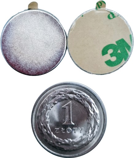 Okrúhly valcový neodýmový magnet 20x1mm + 3M lepidlo samolepiace silné 10ks