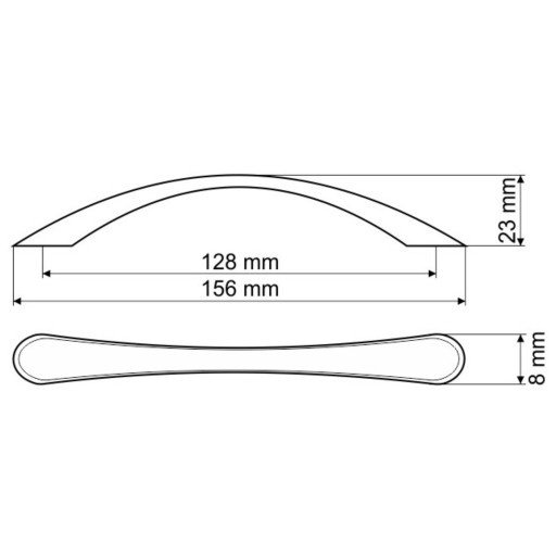 MATNÁ ČIERNA NÁBYTKOVÁ ÚCHYTKA OBLOUK ZÁBRADLIE SLAMA 128 mm