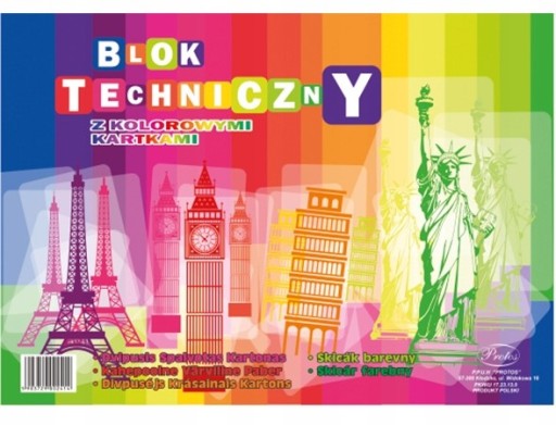 Farebný technický blok A4 Protos