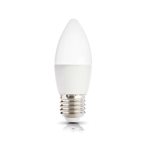 LED žiarovka na sviečku 6W E27 STUDENÁ BIELA 6000K 470lm