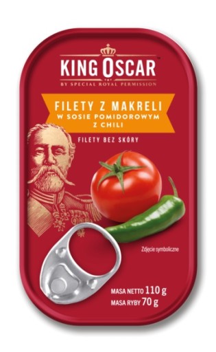 Filety z makrely v paradajkovej omáčke s čili 160G King Oscar
