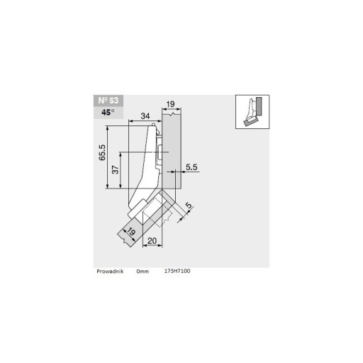 BLUM 79B9658 CLIP TOP BLUMOTION uhlový +45° BLUM