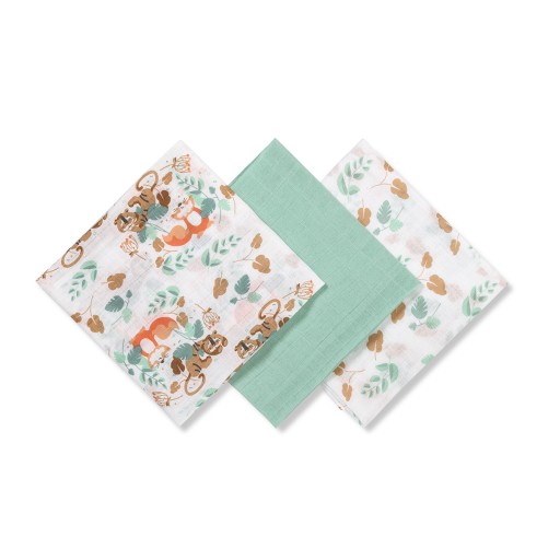 Babyono 348/12 MUSLIN PIAPERS mušelínová plienka 3KS ZELENÁ