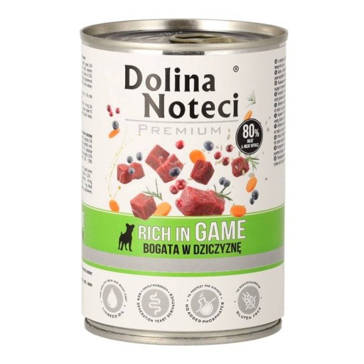 Dolina Noteci Prémiové mokré krmivo pre psov bohaté na zverinu, 400 g