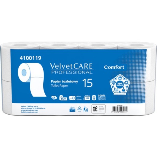 VelvetCARE toaletný papier 8ks, BIELY Soft