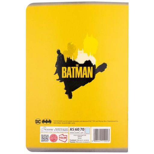 KONTROLOVANÝ ŠKOLSKÝ ZÁPISNÍK BATMAN A5/60K REXUS
