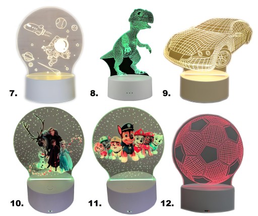Vložka pre 3D lampu, Obrázok pre lampu bez lampy