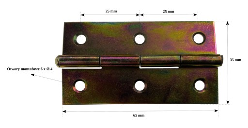 Nábytkový opletený pánt 65x35 mm