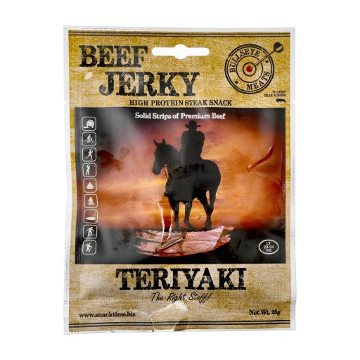 BULLSEYE MEATS HOVÄDZIE HOVÄZIE MÄSO JERKY TERIYAKI 25 g