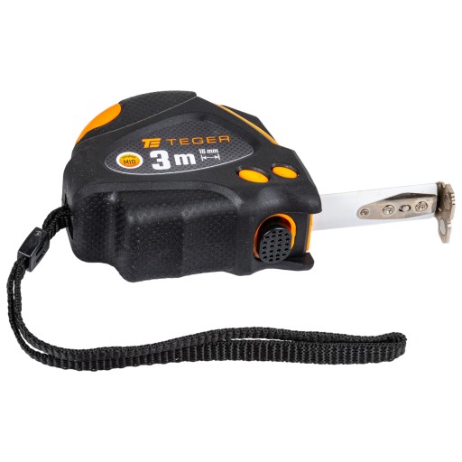 Zvinovací meter 3m 16mm, magnetický oceľový hrot, meter Teger