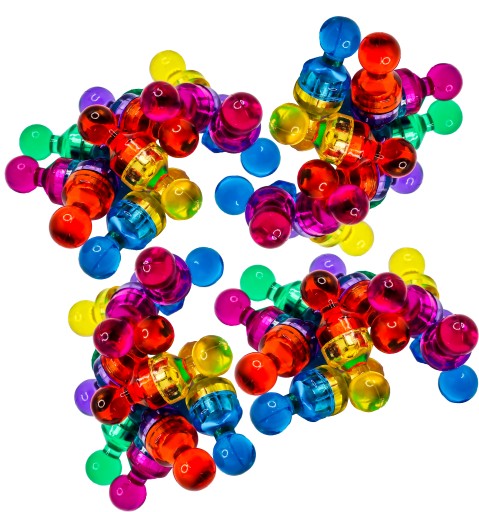 Neodymový magnet na chladničku, tabuľa, špendlík, farebný mix, sada 12 ks.