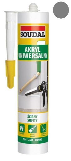 SOUDAL ACRYLIC Akrylátový tmel, FLEXIBILNÁ SIVÁ