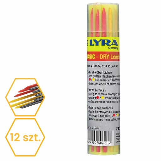 STAVEBNÁ ceruzka NÁPLNE ŠTÝLY ZNAČOVAČE 2,8mm PROFI DRY 3 FARBY LYRA