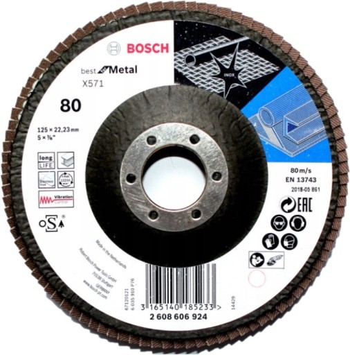 BOSCH KLAPKOVÝ KOTOUČ NA KOV 125mm G80