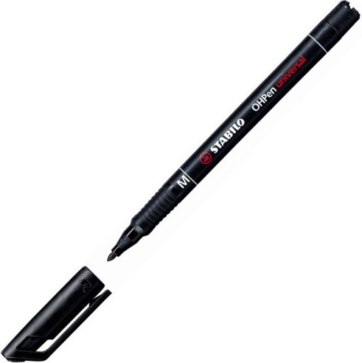 Stabilo OHPen fóliové pero, okrúhle, 1 mm (M), pre CD/DVD disky, ČIERNA