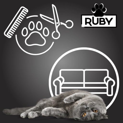 RUBY mäkká gumená kefa na česanie psov a mačiek