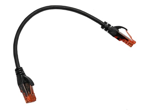 Cat.6 UTP patch kábel RJ45-RJ45 1:1 Cu AWG26 čierny 0,25m