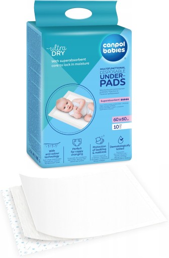 CANPOL MULTIFUNKČNÉ HYGIENICKÉ PODLOŽKY 60x60 10ks 78/006