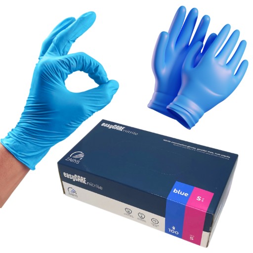 EASYCARE ZARYS BEZPOWDER NITRILE rukavice, veľkosť S, modré, 100 ks MODRÁ