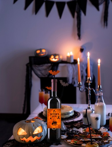 HALLOWEENSKÉ ŠTÍTKY NA FĽAŠE Witch Brew 10 ks