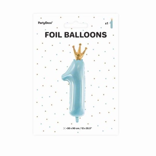 Ročný fóliový balón - číslo 1, ružový