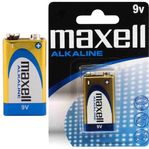 Batéria 9V 6F22 Alkaline Maxell 6LR61 R9 Toys Diaľkové ovládanie 1 kus