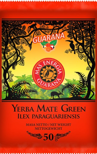 Yerba Mate Zelená MAS ENERGIA GUARANA 50g despalada