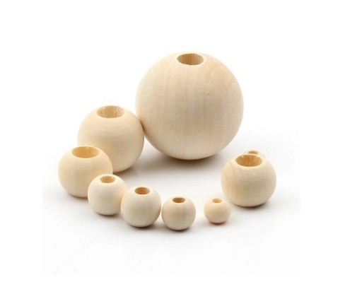 Drevený lapač loptičiek makramé 2cm 6ks 3067