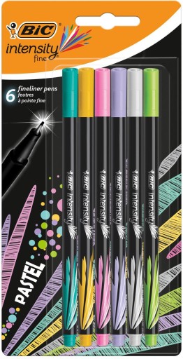 BIC Intensity Finelines 6 pastelových farieb