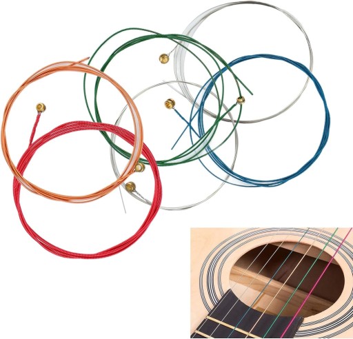 6ks gitarových strún 81cm/31,89in náhradné kovové gitarové struny
