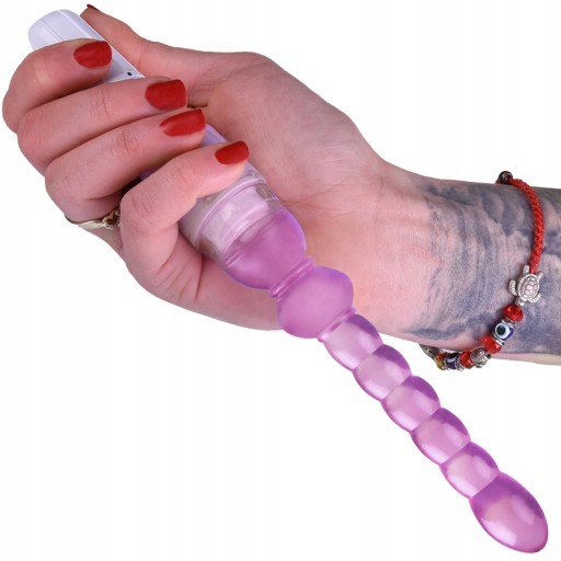 JEMNÝ TENKÝ ANÁLNY GÉLOVÝ VIBRÁTOR S GUĽAČKAMI