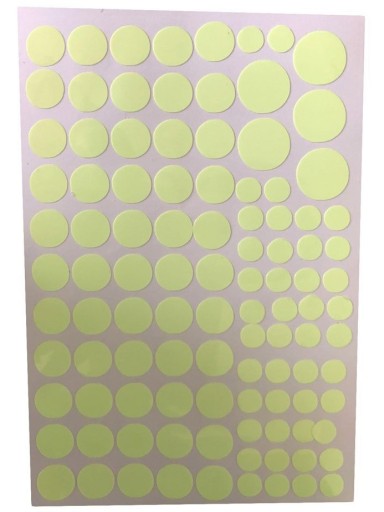 Fluorescenčné samolepky Žiariace bodky Dekoratívne bodky 104 kusov
