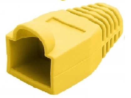 Gumový kryt na zástrčku RJ45, 10 kusov, žltý