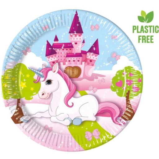 UNICORN jednorožec RUŽOVÉ papierové TANIERE