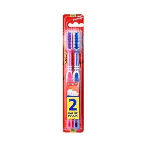 Stredná zubná kefka Colgate Double Action Medium 2 ks