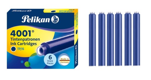 Balenie krátkych modrých TP kaziet Pelikan (6 kusov)