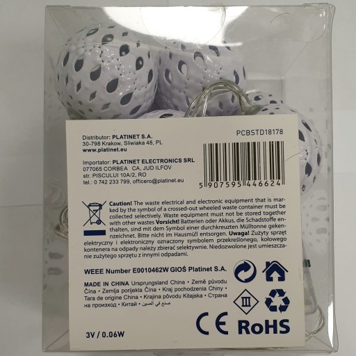 COTTON BALLS lampy, svietiace gule, 10 ks LED, 4 cm