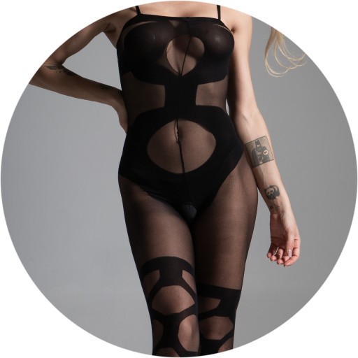Erotická spodná bielizeň Bodystocking s dierkou, Tangá