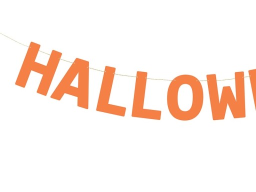 PANANER HALLOWEEN GALANDA, ORANŽOVÉ NÁPIS, DEKORÁCIA, 250 CM
