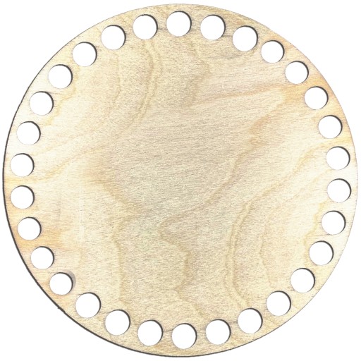 DREVENÝ HÁČKOVACÍ základ, preglejka, KRUH, spodná časť košíka, makramé, 14 cm