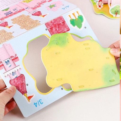 CARDBOARD HOUSE CASTLE AUTO 3D PUZZLE Z PAPIERA NA ZOSTAVENIE