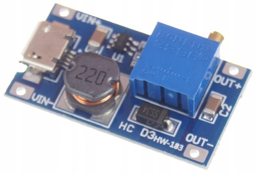 Step-Up prevodník napájaný z micro USB portu