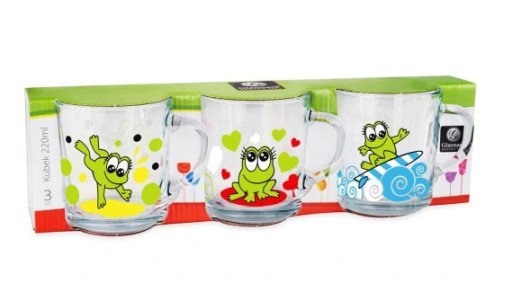 Tola sklenený hrnček 200ml Žaby 3 ks. Glasmark